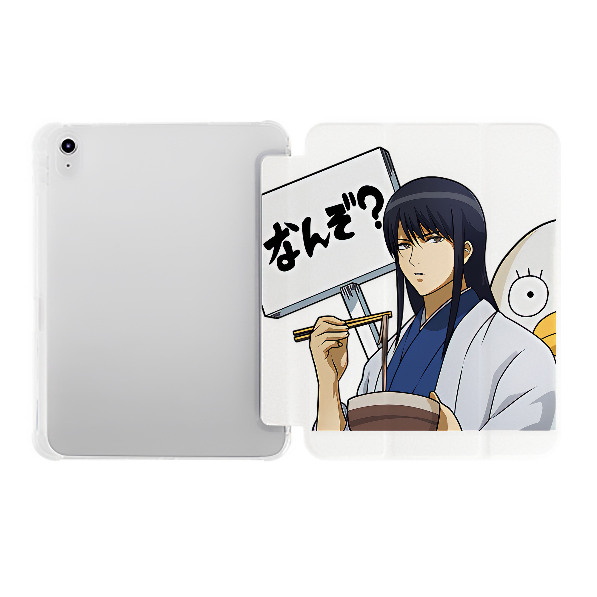 （画像用） ぎんたま 坂田銀時（さかたぎんとき） 神楽 志村新八（しむら しんぱち） GINTAMA Sakata Gintoki Kagura Shimura Shinpachi IPad ケース ペン収納付き 三つ折りスタンド PUレザー×シリコン 対応機種9.5/10.5/10.9インチ